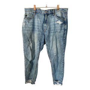 Kancan Estilo Womens Ankle Jeans Mid Rise Plus Destroyed Distressed Sz XL 40x26